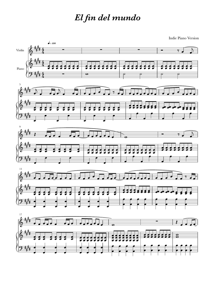 El fin del mundo El fin del mundo Piano, Vocal scores gallery preview page 1