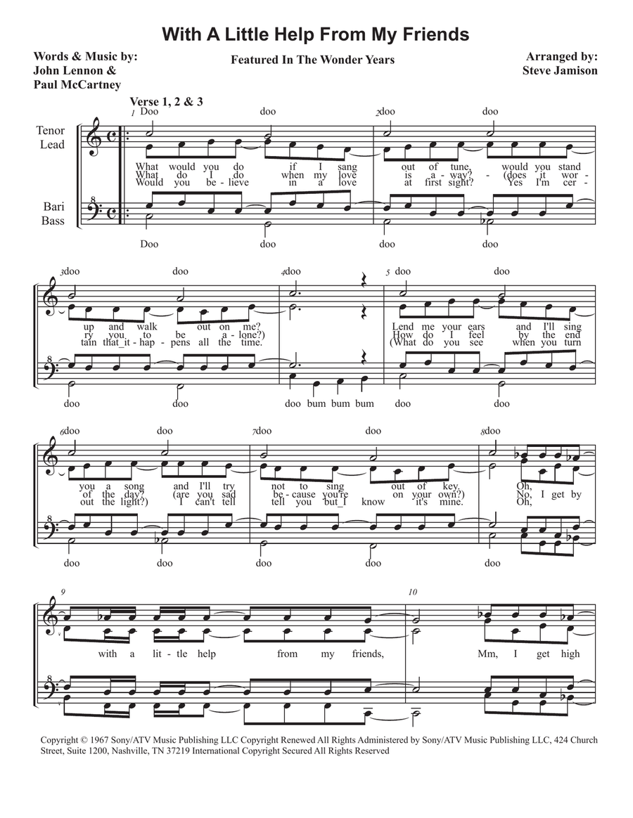 With A Little Help From My Friends SSAA scores gallery preview page 1