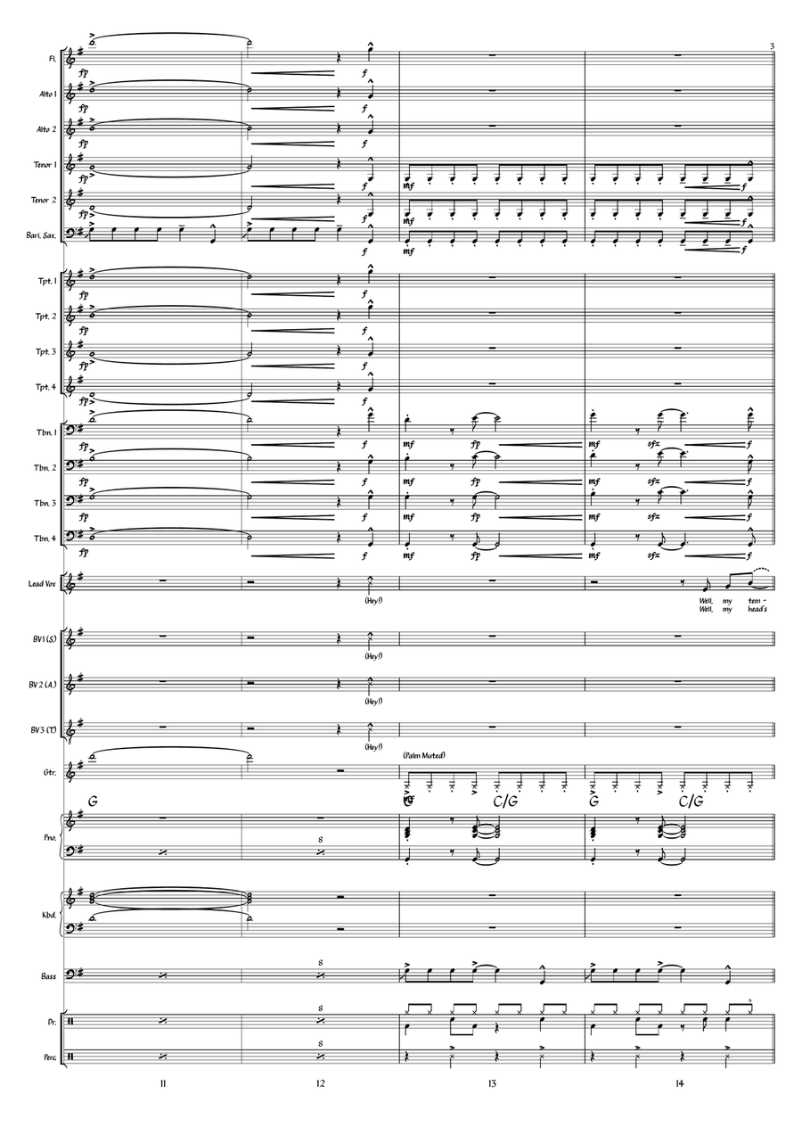 Medley: Gimme Some Lovin' with I'm A Man Jazz Ensemble scores gallery preview page 3