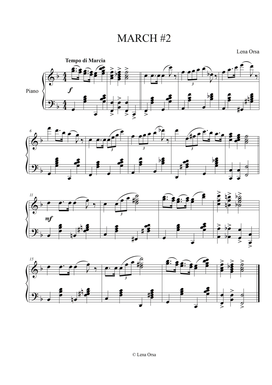 March #2 | Ballet Class Music Piano Method scores gallery preview page 1