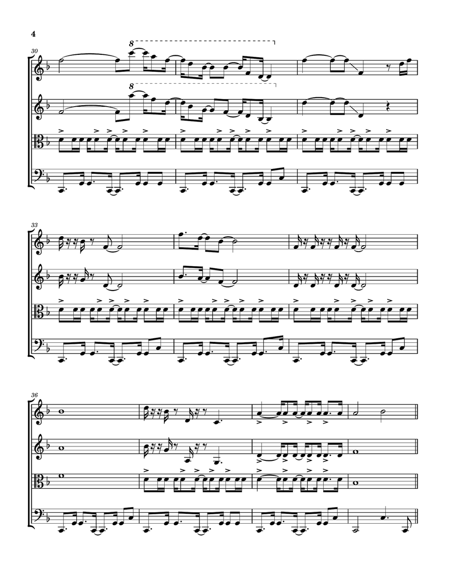Feels So Good String Quartet scores gallery preview page 5