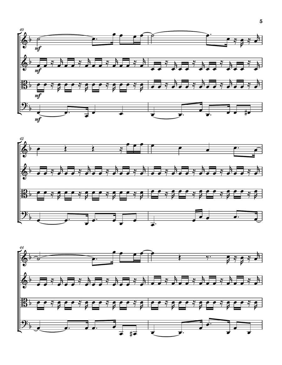 Feels So Good String Quartet scores gallery preview page 6