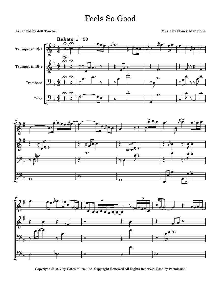 Feels So Good Brass Quartet scores gallery preview page 2