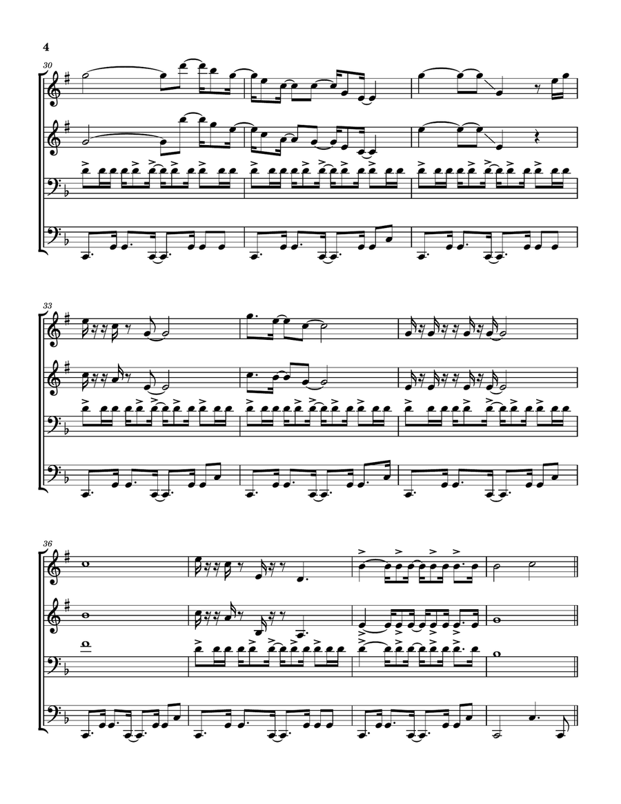 Feels So Good Brass Quartet scores gallery preview page 5