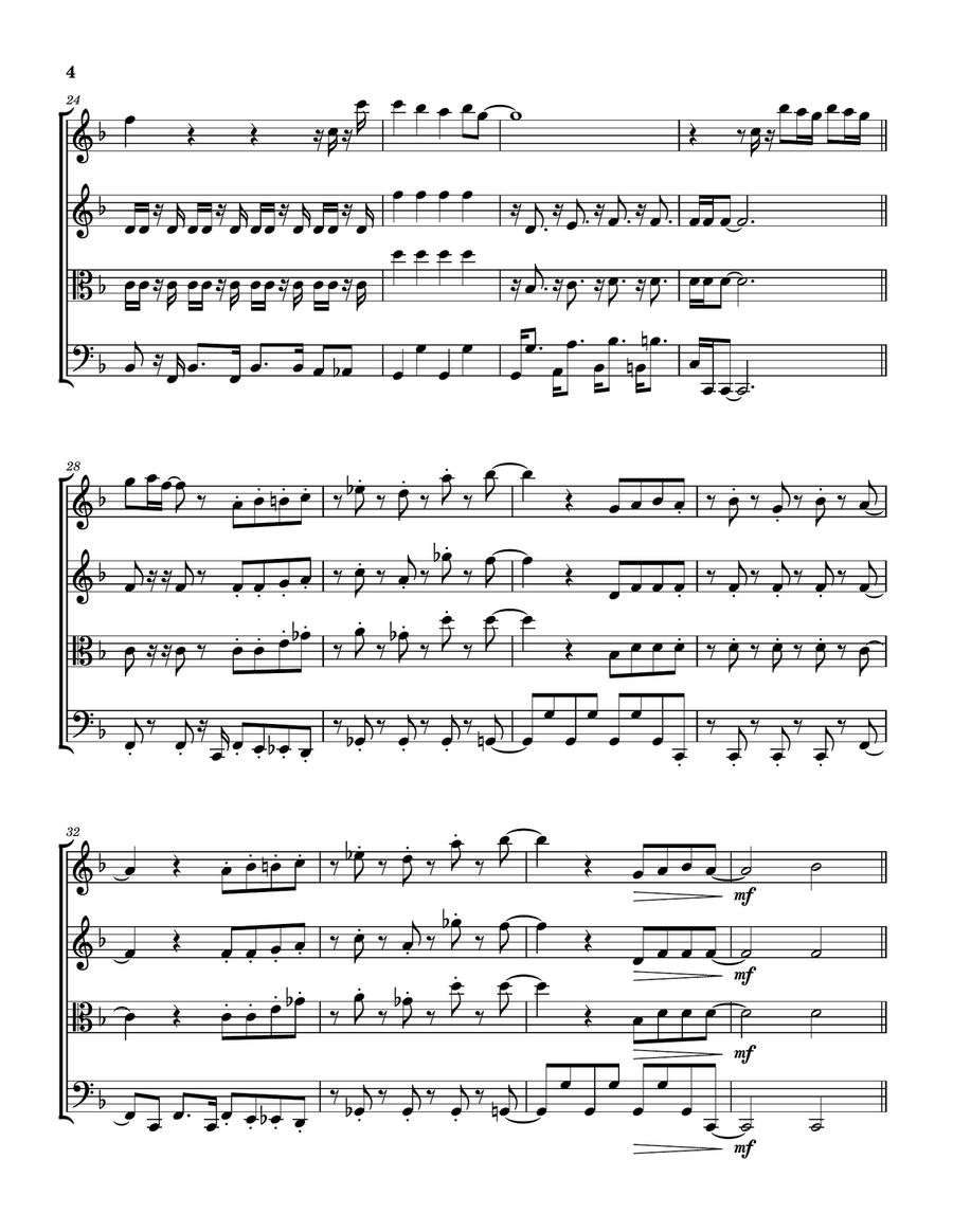 Feels So Good String Quartet scores gallery preview page 5