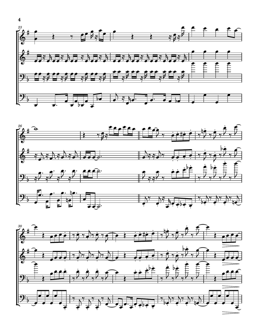Feels So Good Brass Quartet scores gallery preview page 5
