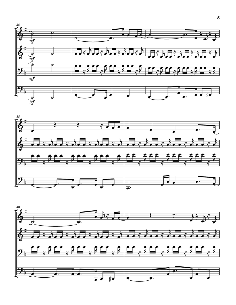 Feels So Good Brass Quartet scores gallery preview page 6