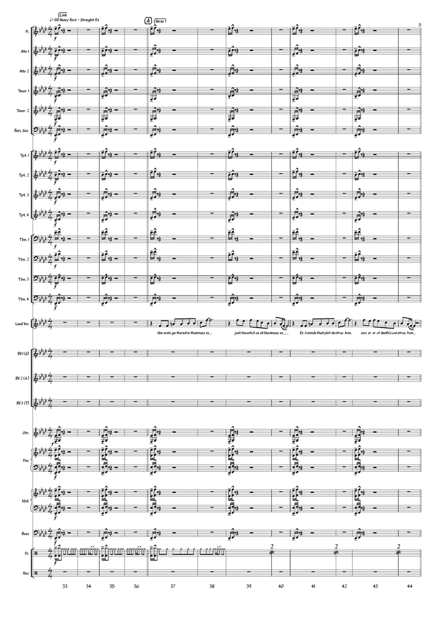 Medley: War Pigs (Interpolating Luke's Wall) with Paranoid Jazz Ensemble scores gallery preview page 5
