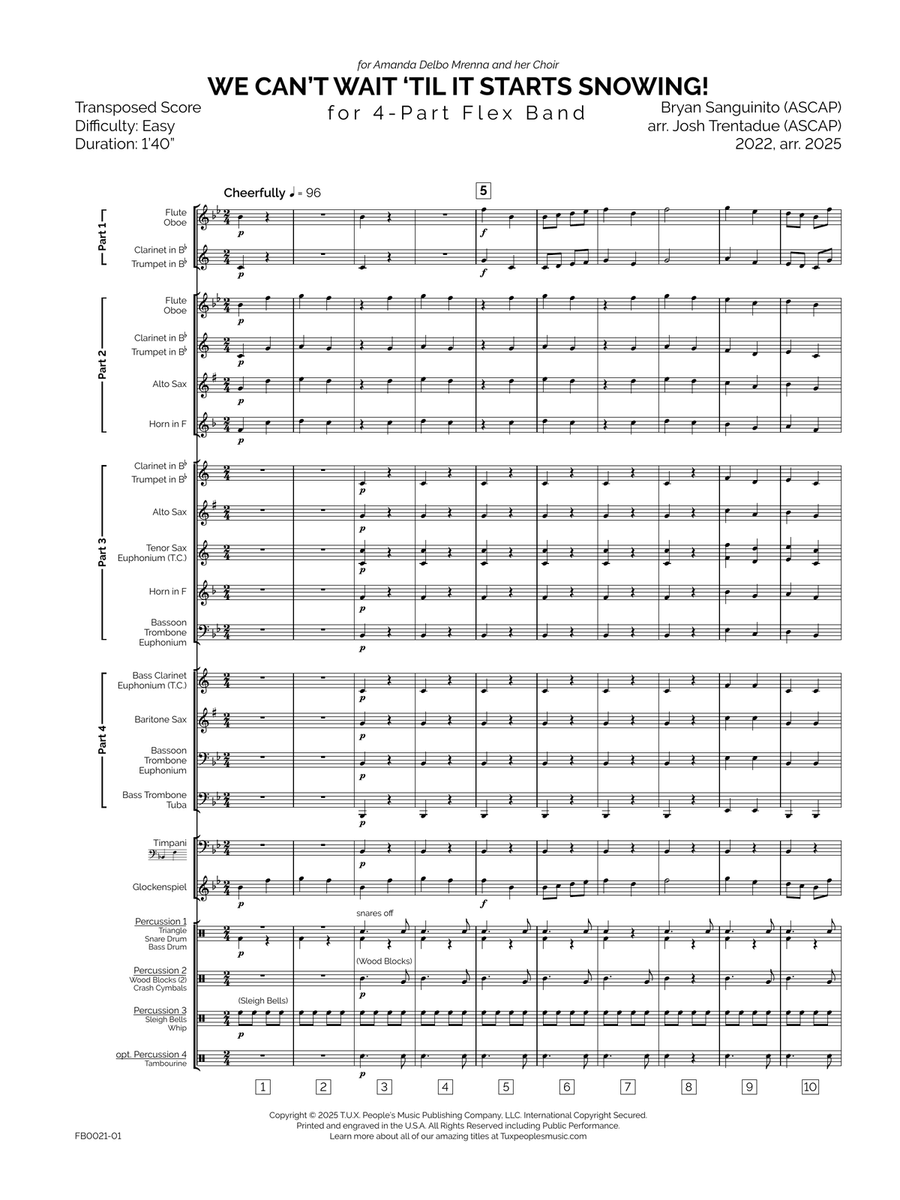 We Can't Wait 'Til It Starts Snowing! Concert Band scores gallery preview page 6
