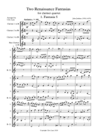 Two Renaissance Fantasias for clarinet quartet Clarinet Quartet scores gallery preview page 3