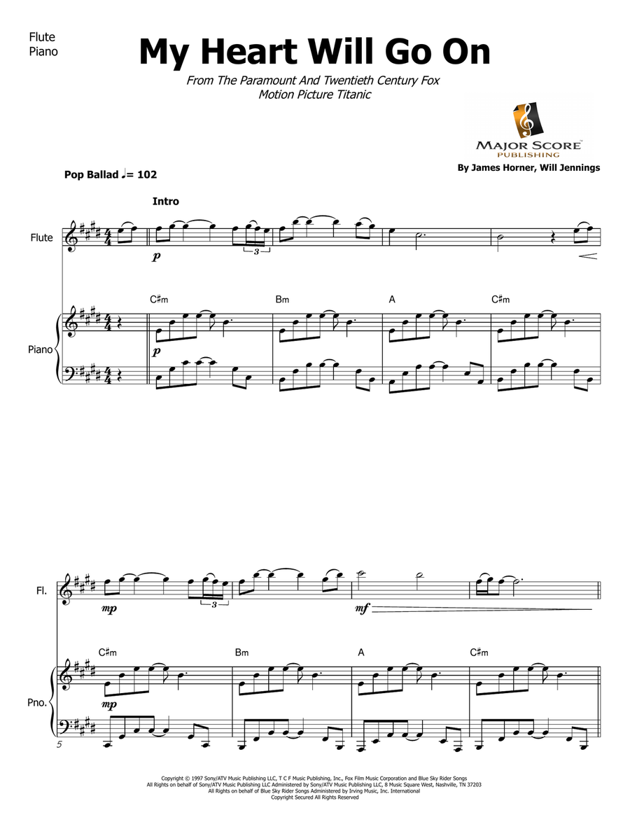 My Heart Will Go On (Love Theme From 'titanic') Flute scores gallery preview page 2