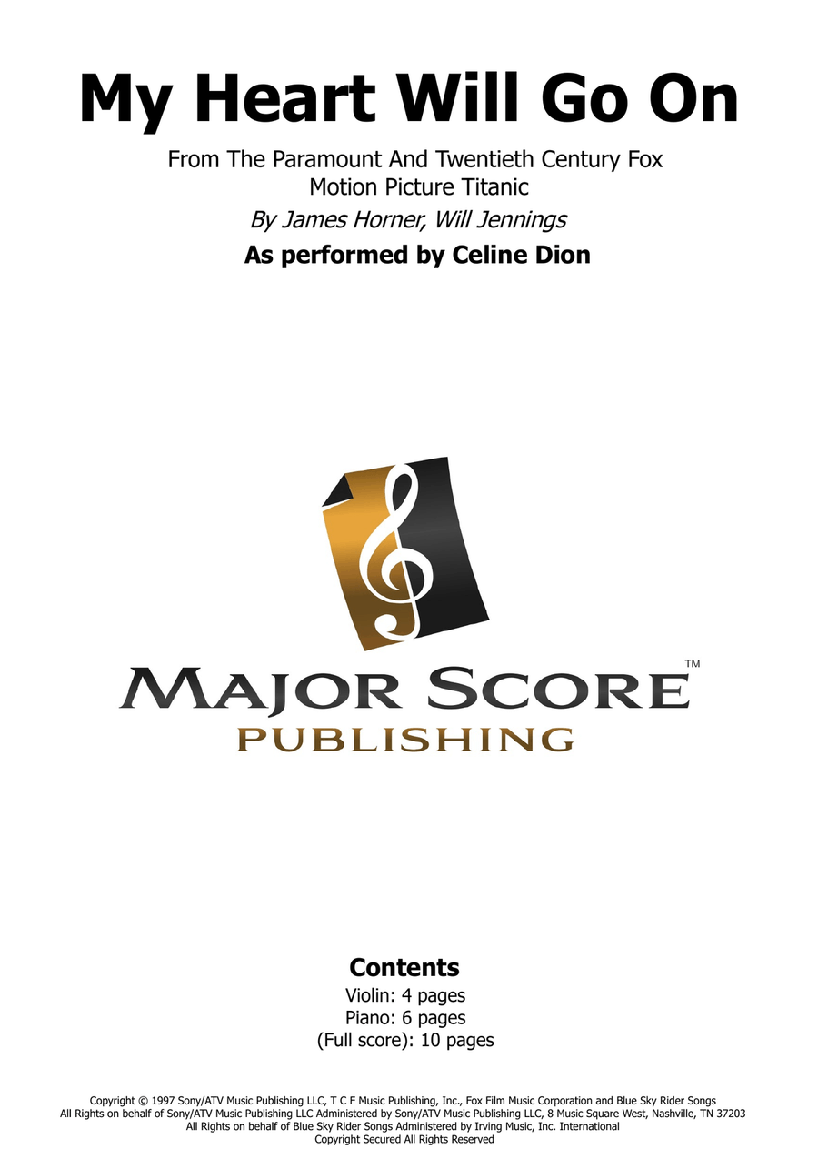 My Heart Will Go On (Love Theme From 'titanic') Violin Solo scores gallery preview page 1
