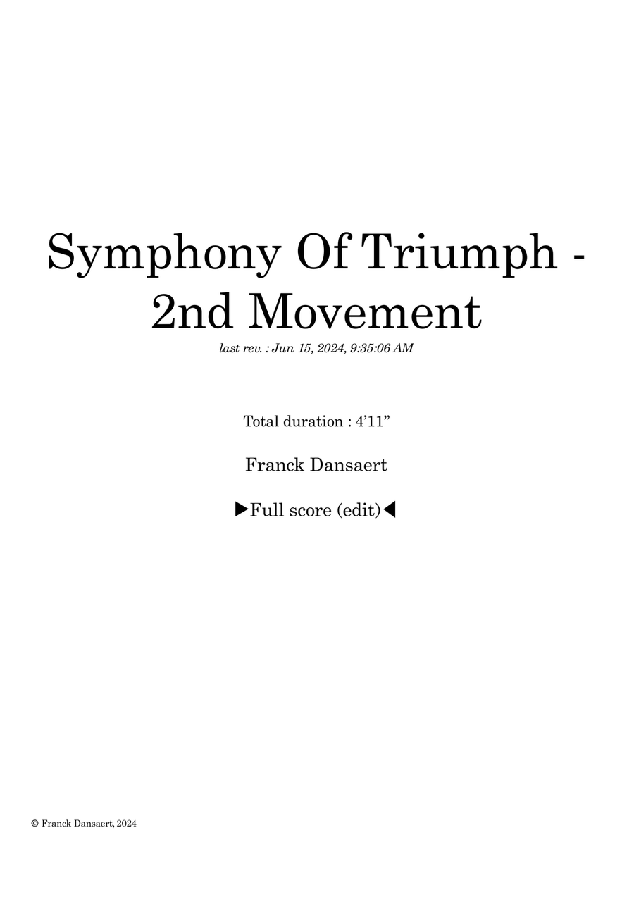 Symphony of Triumph (second movement) - Score Only Full Orchestra scores gallery preview page 1