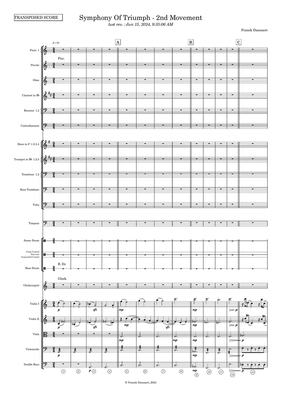 Symphony of Triumph (second movement) - Score Only Full Orchestra scores gallery preview page 2