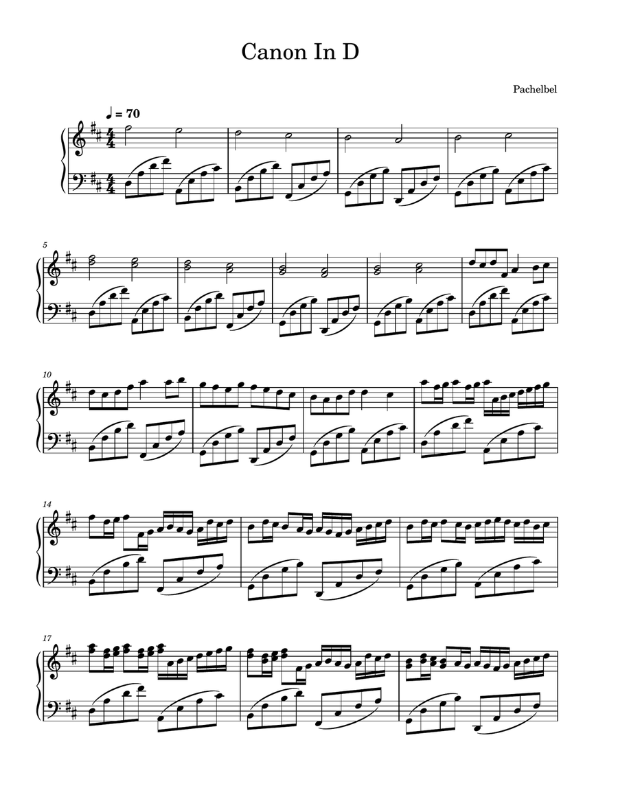 Canon in D Canon in D Piano Solo scores gallery preview page 1