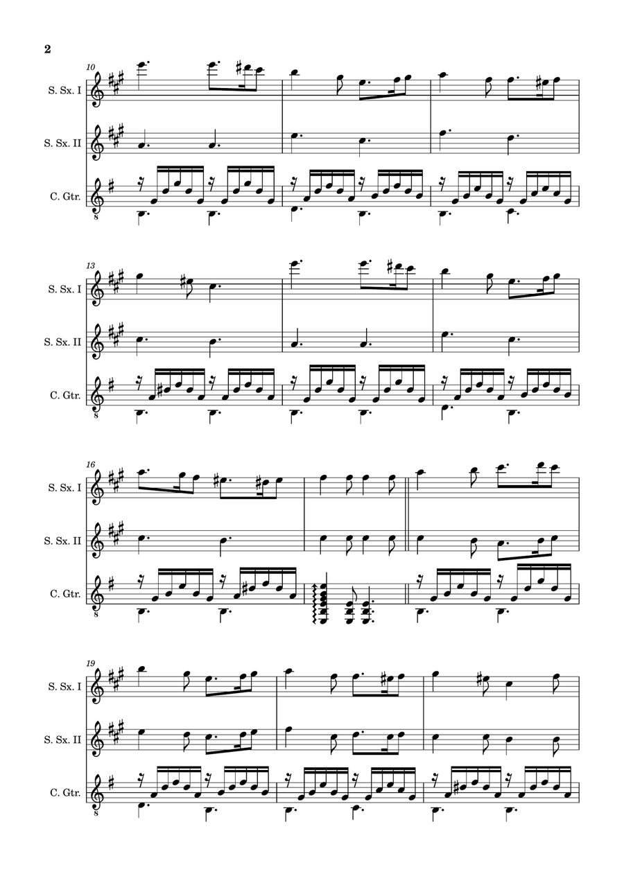 Greensleeves - S. Sax. Duet and Guitar. Score and Parts. Small Ensemble scores gallery preview page 2