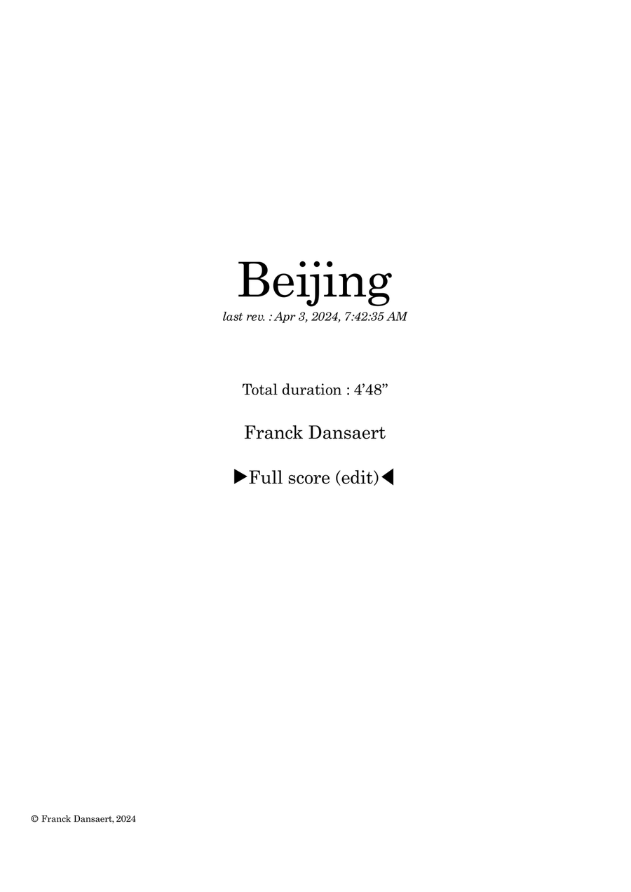 Beijing - Score Only Full Orchestra scores gallery preview page 1