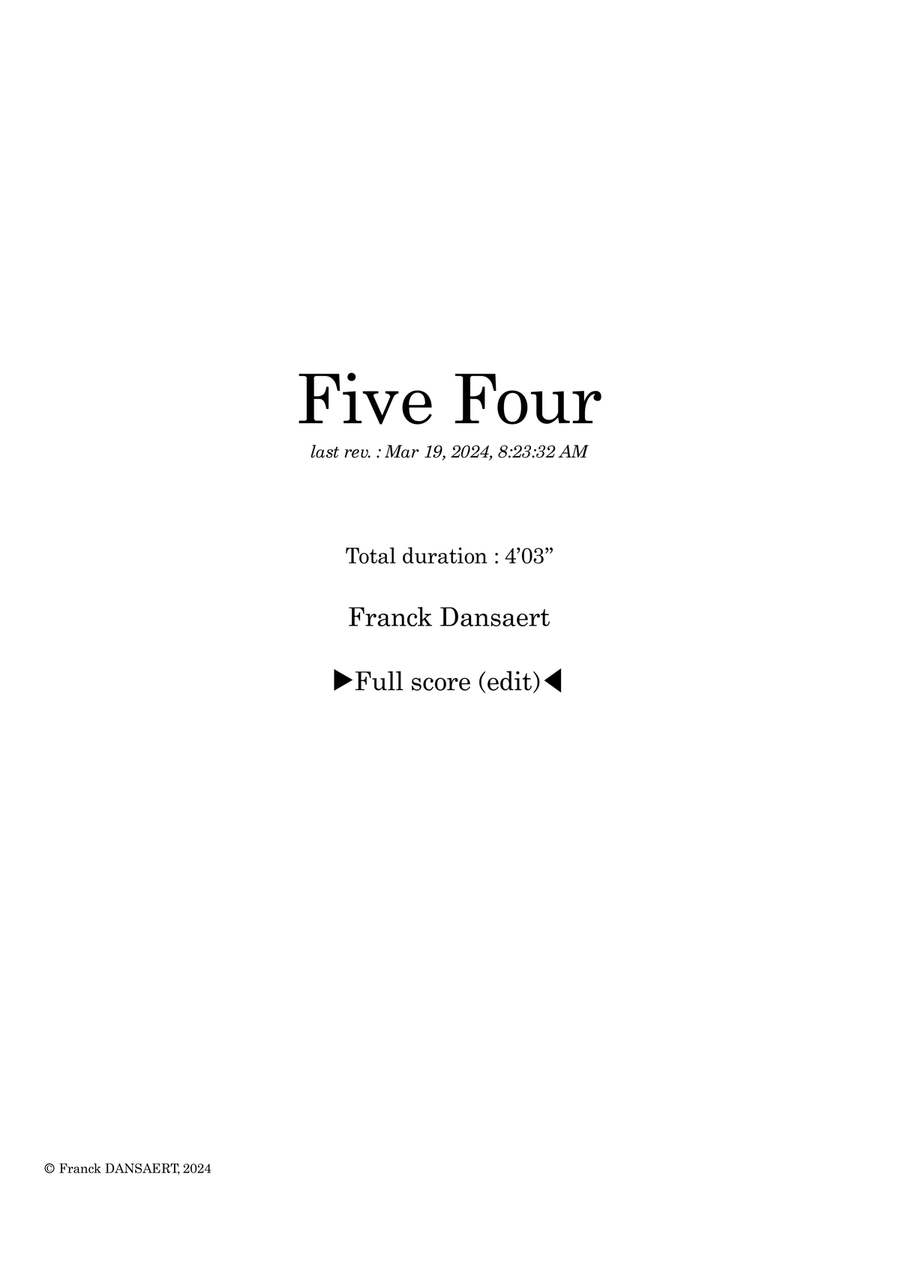 Five Four - Score Only Full Orchestra scores gallery preview page 1