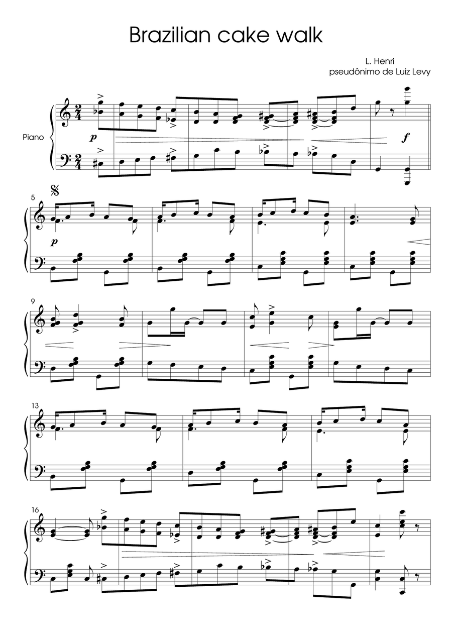 Brazilian cake walk Chamber Music scores gallery preview page 1