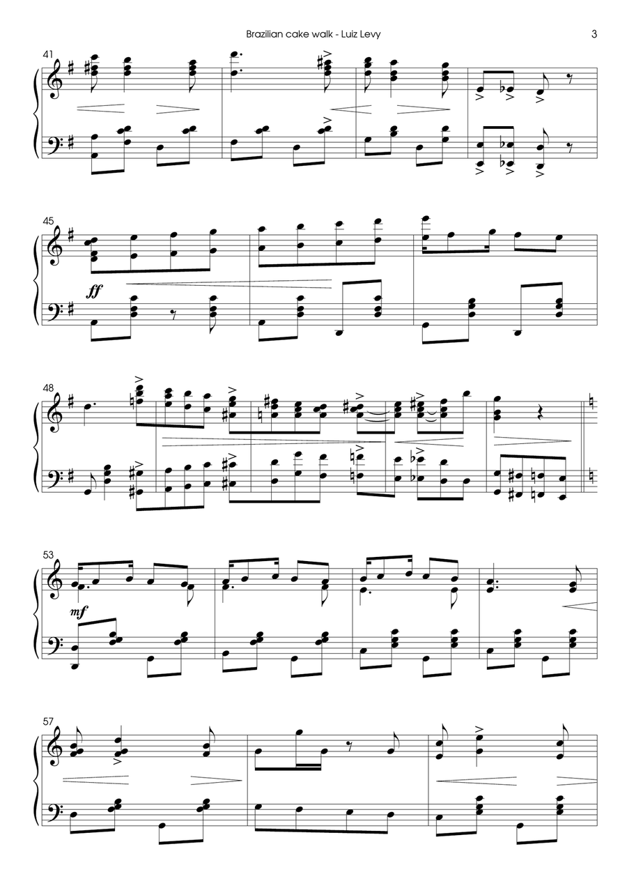 Brazilian cake walk Chamber Music scores gallery preview page 3