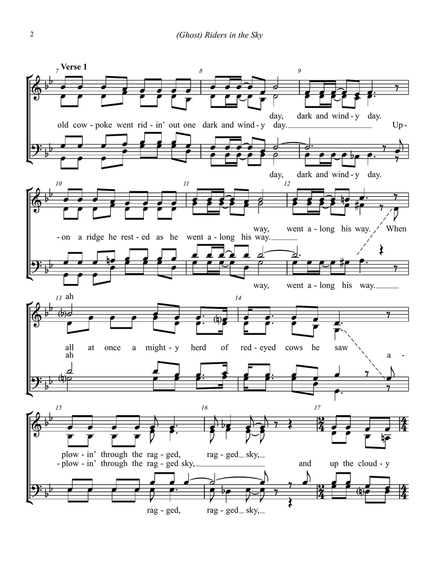 (Ghost) Riders In The Sky (A Cowboy Legend) 4-Part scores gallery preview page 2