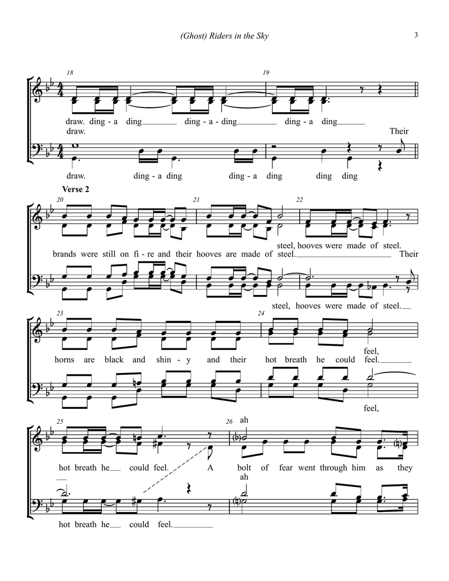 (Ghost) Riders In The Sky (A Cowboy Legend) 4-Part scores gallery preview page 3