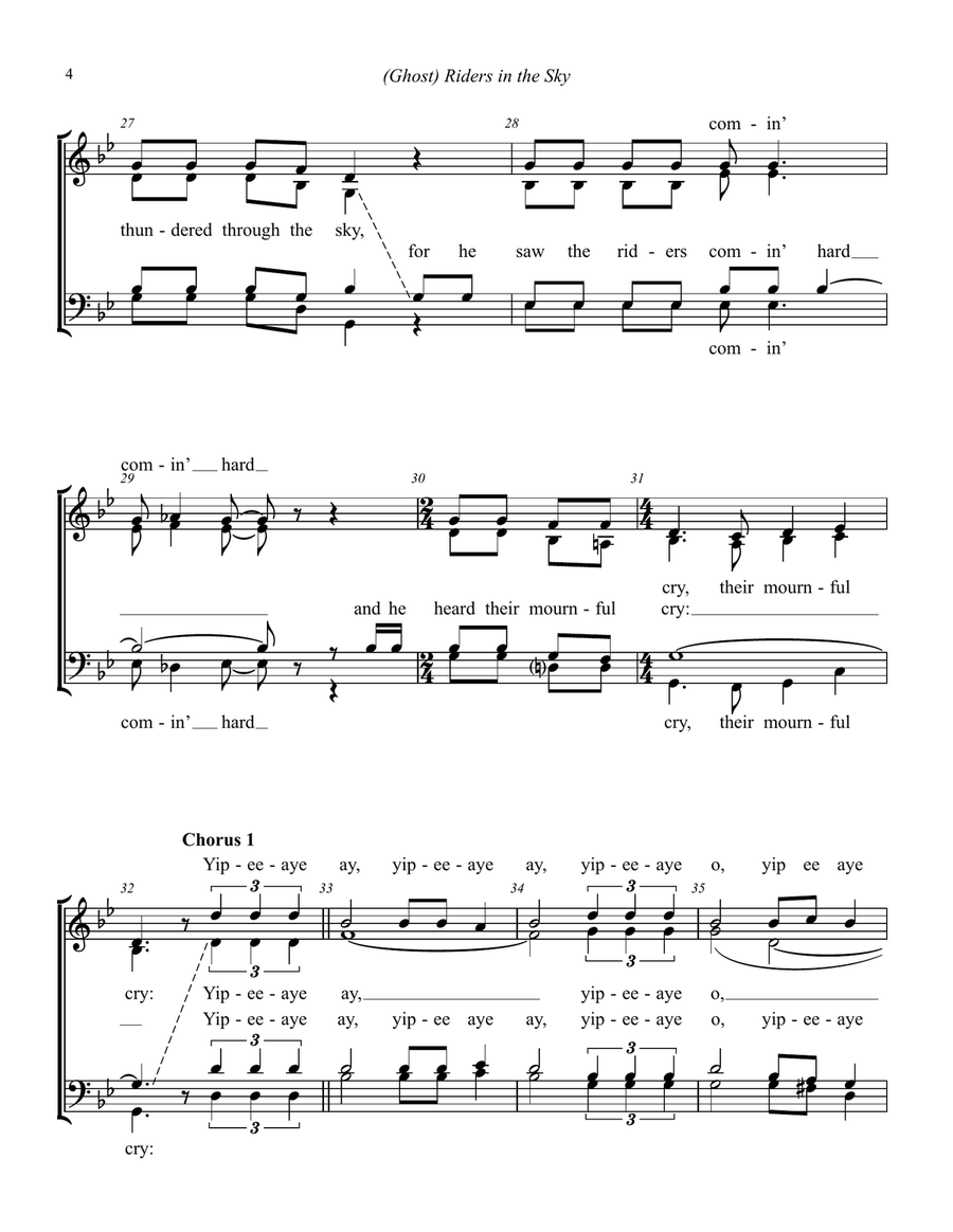 (Ghost) Riders In The Sky (A Cowboy Legend) 4-Part scores gallery preview page 4