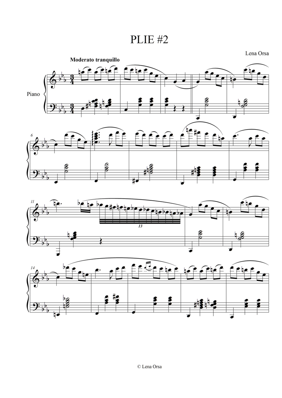 Plie #2 | Ballet Class Music Piano Method scores gallery preview page 1