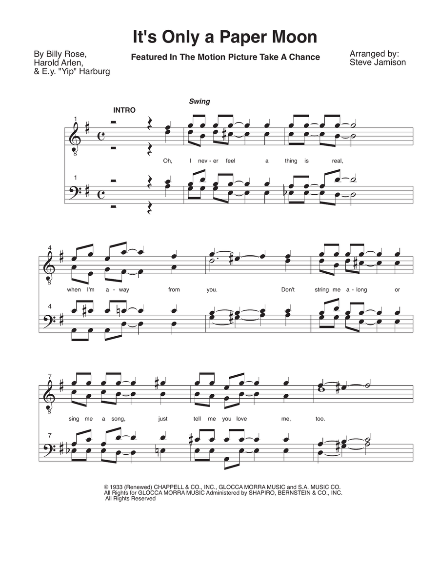 It's Only A Paper Moon It's Only A Paper Moon TTBB scores gallery preview page 1