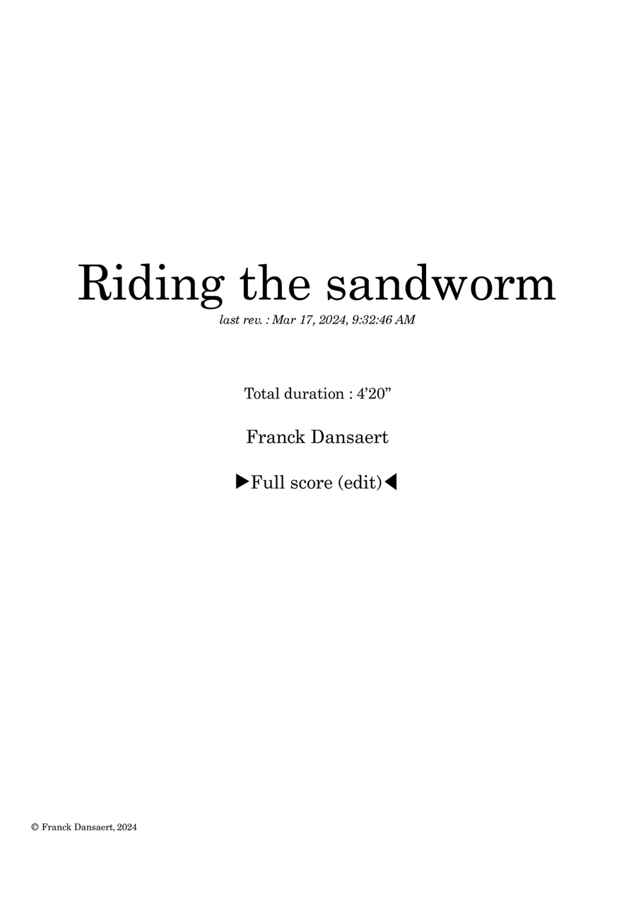Riding the Sandworm - Score Only Full Orchestra scores gallery preview page 1