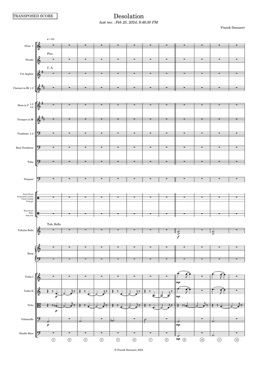 Desolation - Score Only Full Orchestra scores gallery preview page 2
