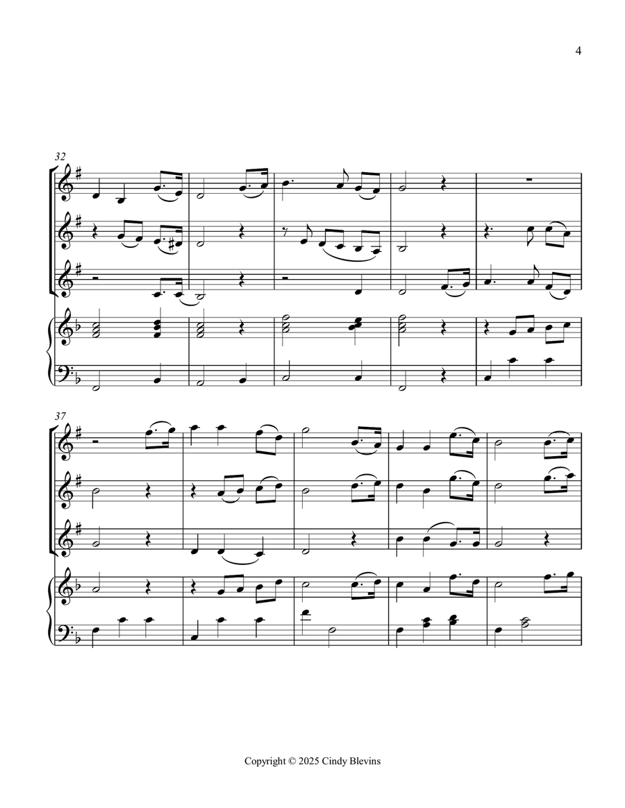 Rock of Ages, for Three Clarinets and Piano Small Ensemble scores gallery preview page 5