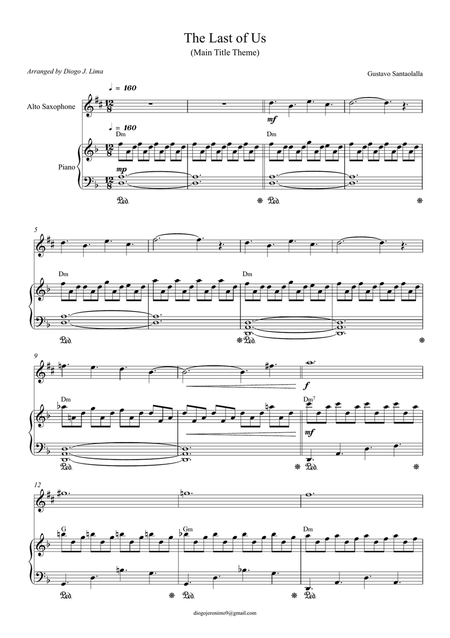 The Last Of Us The Last Of Us Alto Saxophone scores gallery preview page 1