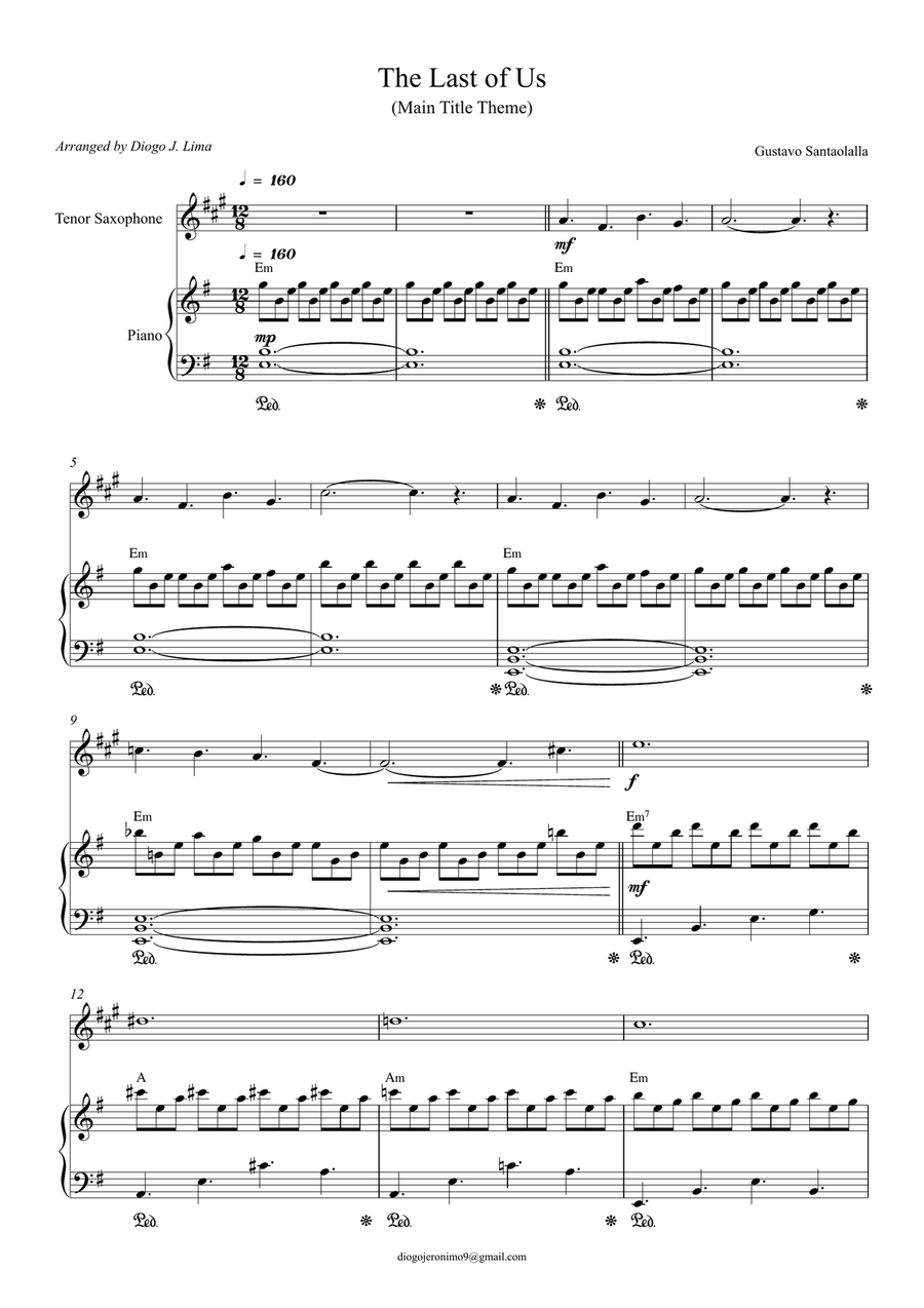 The Last Of Us The Last Of Us Tenor Saxophone scores gallery preview page 1
