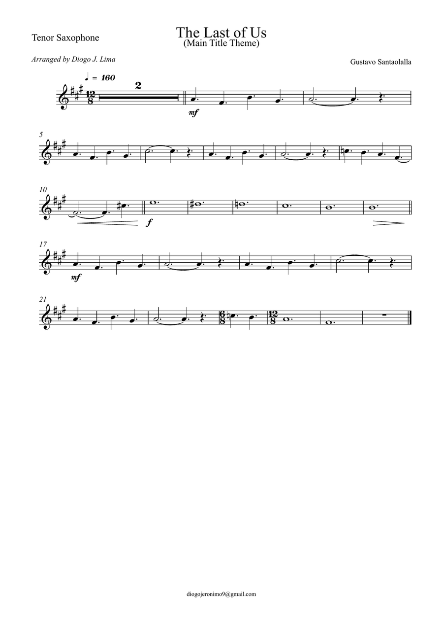 The Last Of Us The Last Of Us Tenor Saxophone scores gallery preview page 3