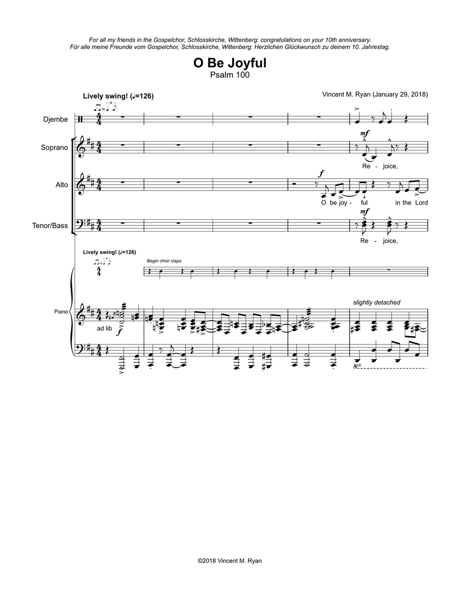 O Be Joyful O Be Joyful 4-Part scores gallery preview page 1