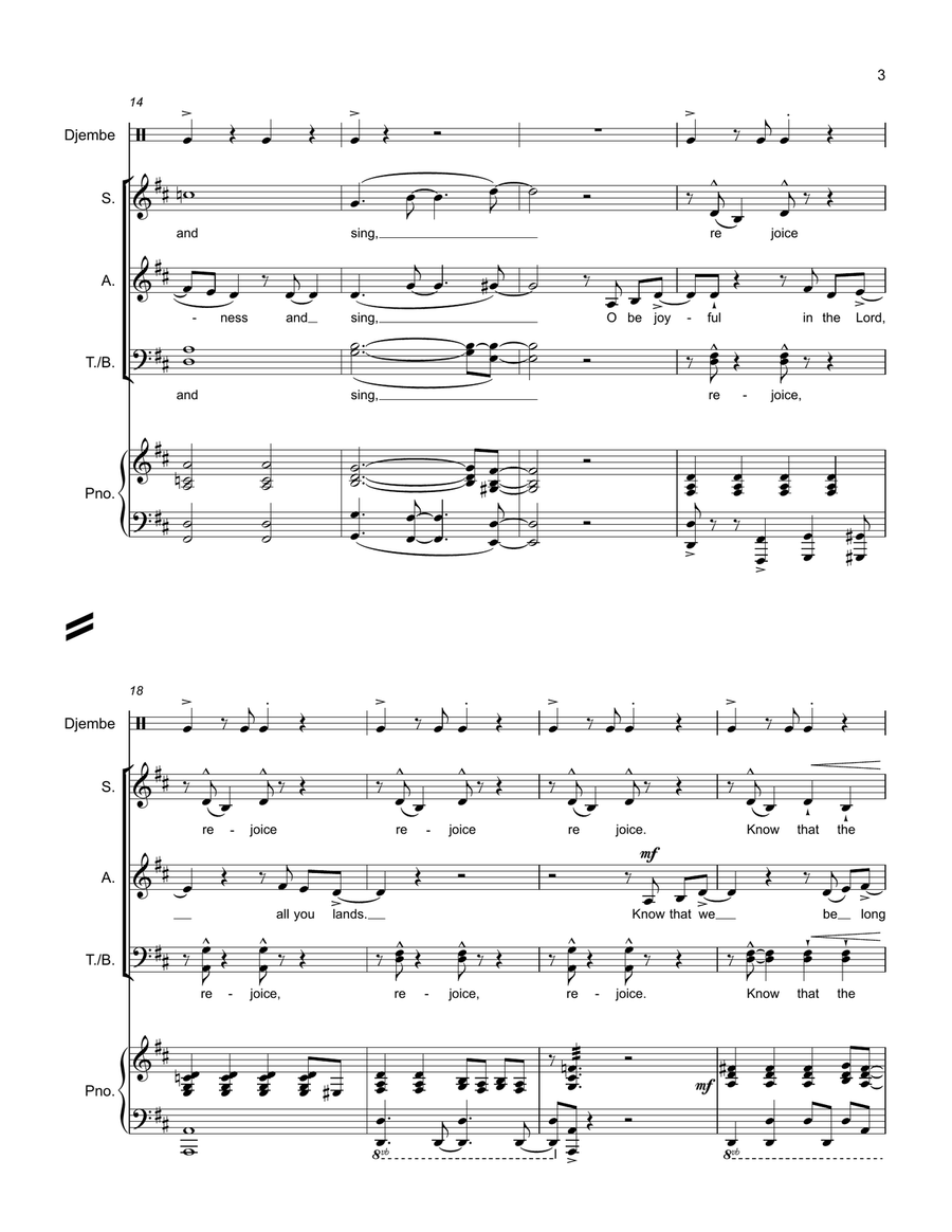 O Be Joyful O Be Joyful 4-Part scores gallery preview page 3