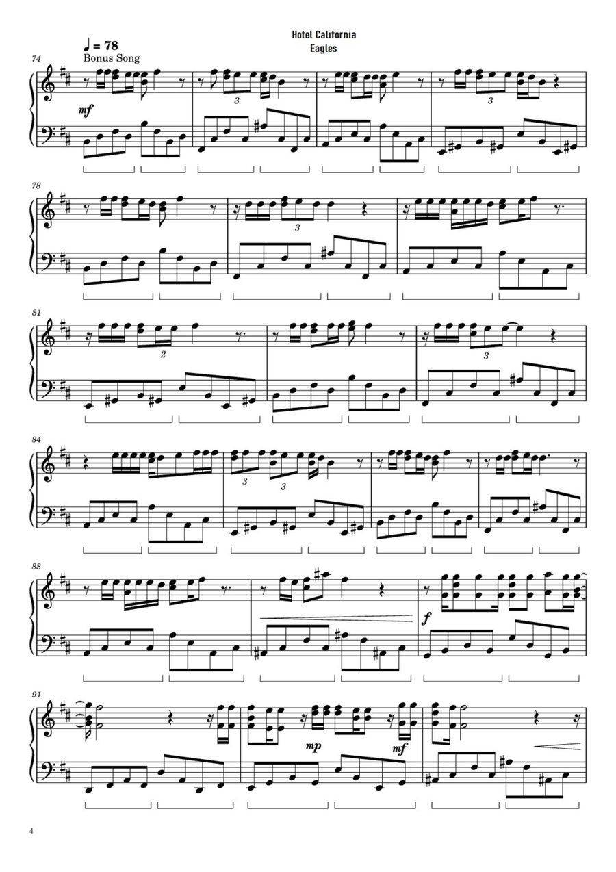 California Dreamin' California Dreamin' Easy Piano scores gallery preview page 4