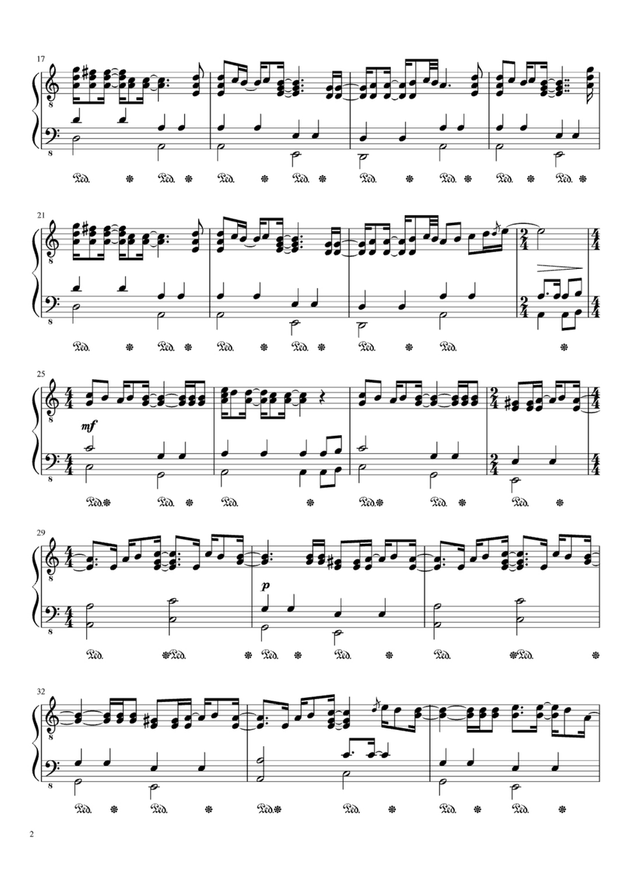 The Unforgiven Easy Piano scores gallery preview page 2