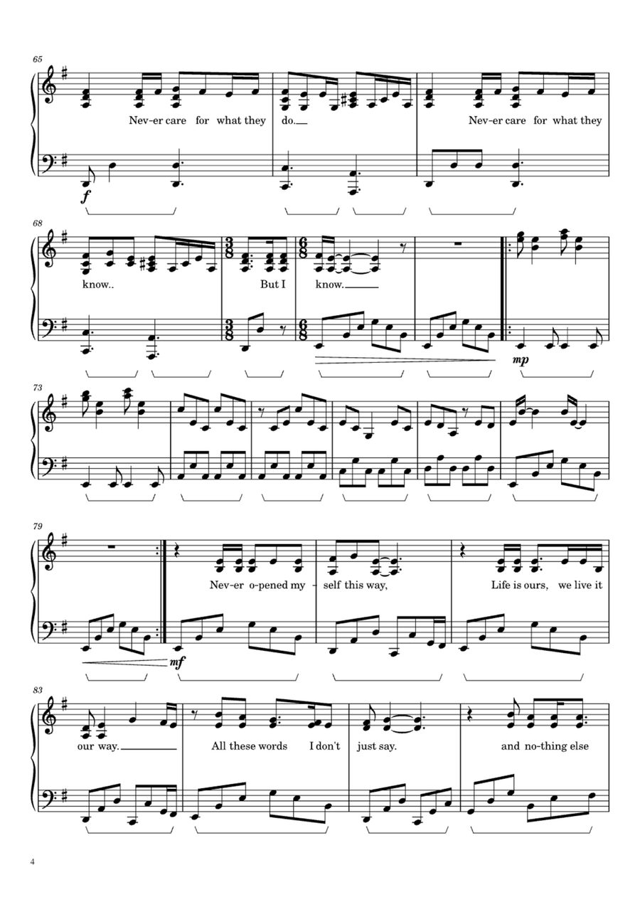 Nothing Else Matters Nothing Else Matters Easy Piano scores gallery preview page 4