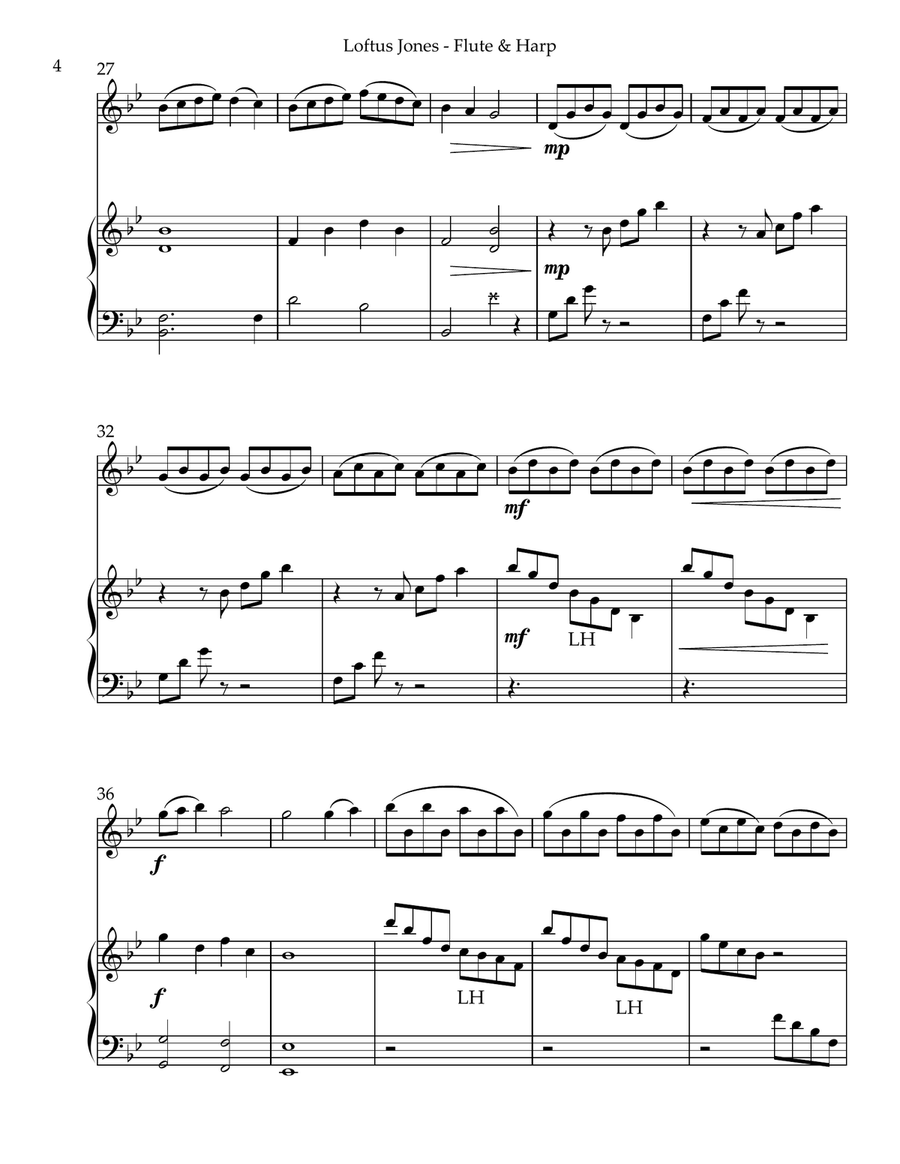 Loftus Jones, Duet for Flute & Harp Flute scores gallery preview page 4