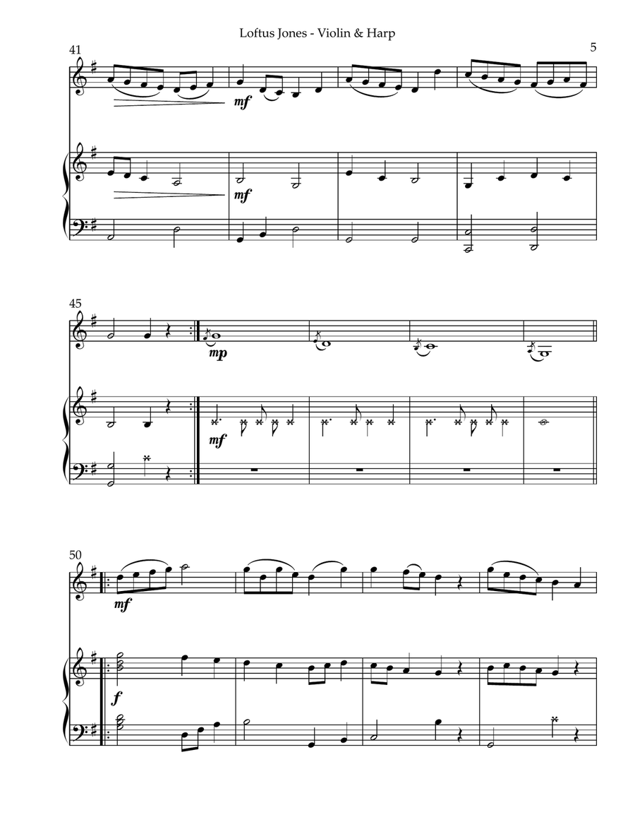 Loftus Jones, Duet for Violin & Harp String Duet scores gallery preview page 5