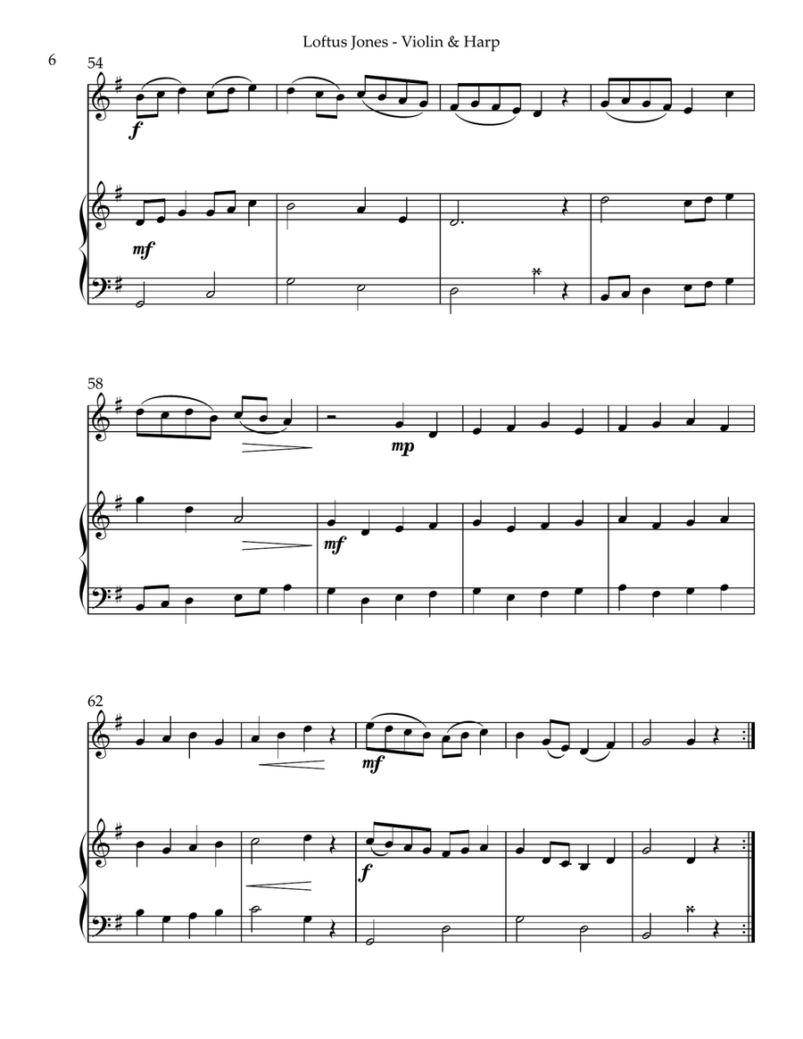 Loftus Jones, Duet for Violin & Harp String Duet scores gallery preview page 6