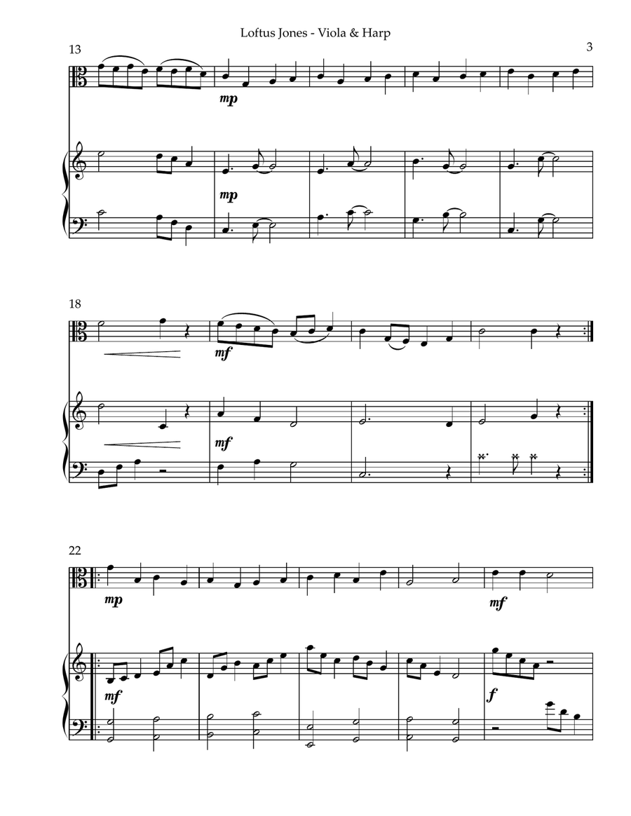 Loftus Jones, Duet for Viola & Harp String Duet scores gallery preview page 3