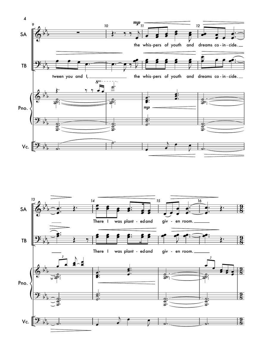 In Flaxen Fields In Flaxen Fields 4-Part scores gallery preview page 2