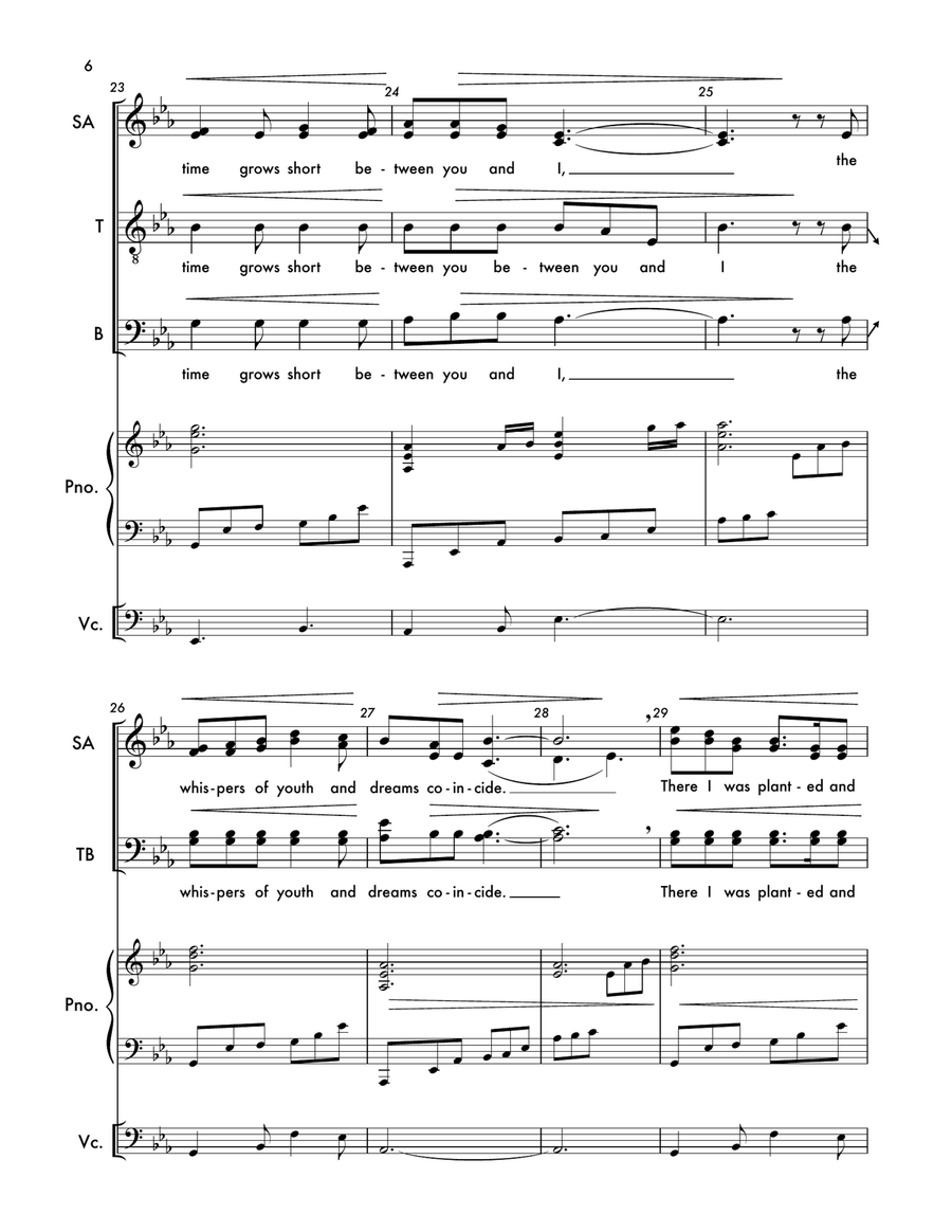 In Flaxen Fields In Flaxen Fields 4-Part scores gallery preview page 4