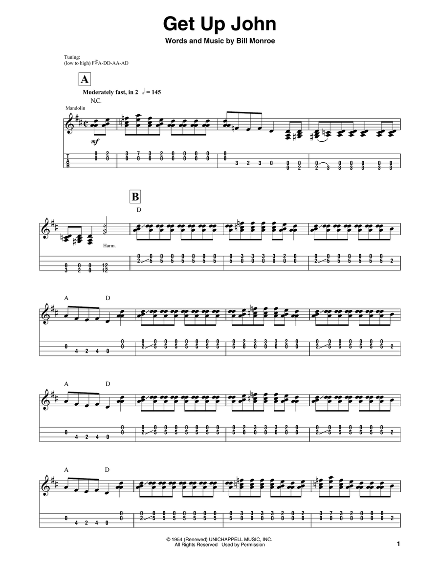 Get Up John Get Up John Mandolin scores gallery preview page 1