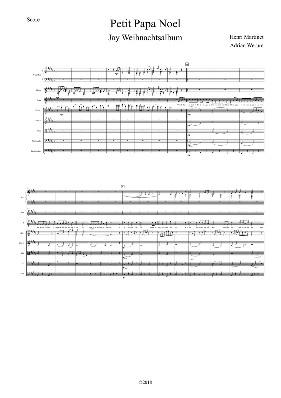 Petit Papa Noël Petit Papa Noël Chamber Orchestra scores gallery preview page 1
