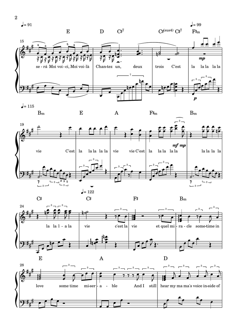 C'est La Vie C'est La Vie Piano Solo scores gallery preview page 2