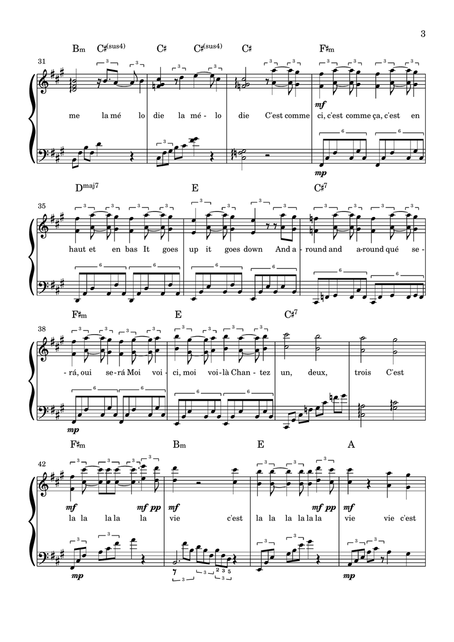 C'est La Vie C'est La Vie Piano Solo scores gallery preview page 3